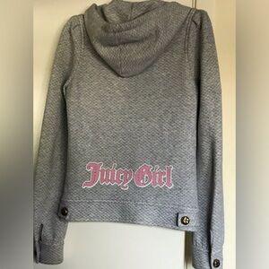 JUICY COUTURE , size L , hooded gray  light jacket , 77% cotton & 23% polyester